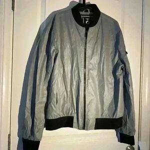 FRIED-DENIM Mens Reflector Jacket with Zipper and Pockets